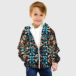 Куртка с капюшоном детская Пиксельный арт, цвет: 3D-белый — фото 2
