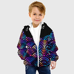 Куртка с капюшоном детская Чёрный берег и рябь на волнах, цвет: 3D-белый — фото 2