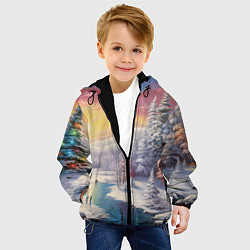 Куртка с капюшоном детская Сказочное сияние нового года, цвет: 3D-черный — фото 2