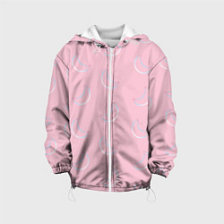 Куртка с капюшоном детская Розовая луна, цвет: 3D-белый