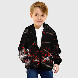 Куртка с капюшоном детская Красные узоры, цвет: 3D-черный — фото 2