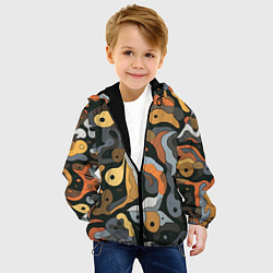 Куртка с капюшоном детская Пятна необычной формы, цвет: 3D-черный — фото 2