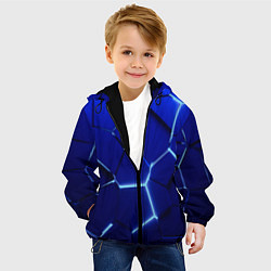 Куртка с капюшоном детская Плиты неоновые, цвет: 3D-черный — фото 2
