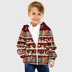 Куртка с капюшоном детская Капибара с семьей зимой, цвет: 3D-белый — фото 2
