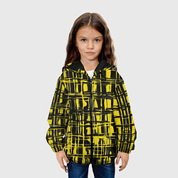Куртка с капюшоном детская Смазанная краска чёрная и жёлтая, цвет: 3D-черный — фото 2