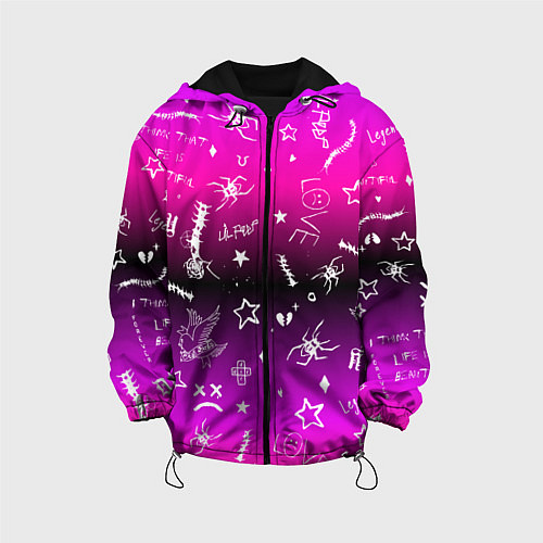 Детская куртка Тату Лил Пипа на фиолетовом / 3D-Черный – фото 1