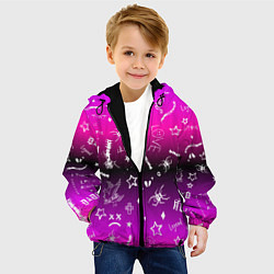 Куртка с капюшоном детская Тату Лил Пипа на фиолетовом, цвет: 3D-черный — фото 2
