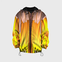 Куртка с капюшоном детская Желтые наплывы, цвет: 3D-черный