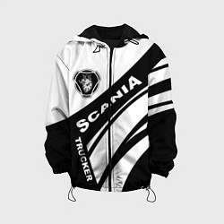 Куртка с капюшоном детская Scania дальнобойщик, цвет: 3D-черный