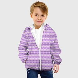 Куртка с капюшоном детская Геометрический узор с сердцами, цвет: 3D-белый — фото 2
