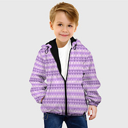 Куртка с капюшоном детская Геометрический узор с сердцами, цвет: 3D-черный — фото 2