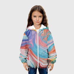 Куртка с капюшоном детская Цветной вихрь, цвет: 3D-белый — фото 2