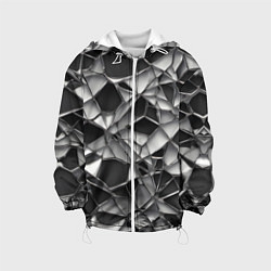 Куртка с капюшоном детская Чёрно-белая сетка, цвет: 3D-белый