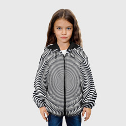 Куртка с капюшоном детская Optical illusion, цвет: 3D-черный — фото 2