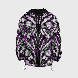Куртка с капюшоном детская Фиолетовая кибернетическая броня, цвет: 3D-черный