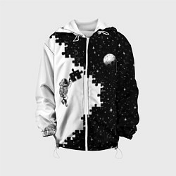 Куртка с капюшоном детская Космический пазл, цвет: 3D-белый