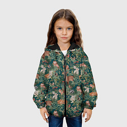 Куртка с капюшоном детская Goblincore - лес зверей, цвет: 3D-черный — фото 2