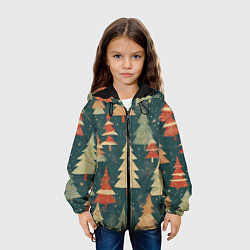 Куртка с капюшоном детская Елки новый год, цвет: 3D-черный — фото 2