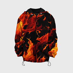 Куртка с капюшоном детская Пламя в темноте, цвет: 3D-черный