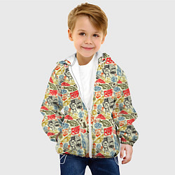 Куртка с капюшоном детская Этнический узор животных, цвет: 3D-белый — фото 2