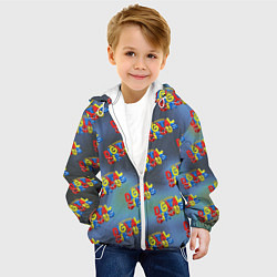 Куртка с капюшоном детская The amazing digital circus pattern, цвет: 3D-белый — фото 2