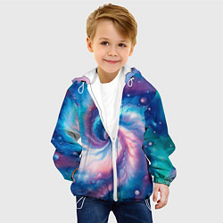 Куртка с капюшоном детская Галактический тай-дай, цвет: 3D-белый — фото 2