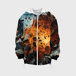 Куртка с капюшоном детская Большой взрыв камней, цвет: 3D-белый