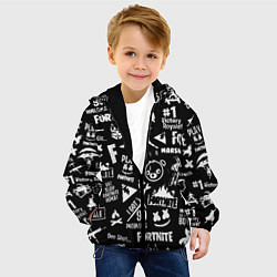 Куртка с капюшоном детская Fortnite alllogo black, цвет: 3D-черный — фото 2