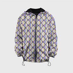 Куртка с капюшоном детская Геометрический светло-сиреневый, цвет: 3D-черный
