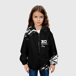 Куртка с капюшоном детская Thirty seconds to mars штрихи бенд, цвет: 3D-черный — фото 2