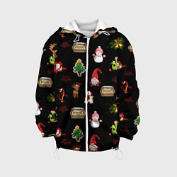 Детская куртка Много новогодних игрушек