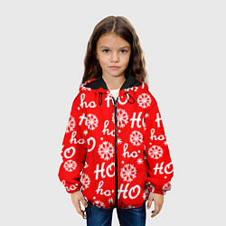 Куртка с капюшоном детская Падающие снежинки, цвет: 3D-черный — фото 2