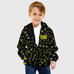 Куртка с капюшоном детская PUBG sticker games, цвет: 3D-черный — фото 2