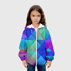 Куртка с капюшоном детская Разноцветные фигуры, цвет: 3D-белый — фото 2