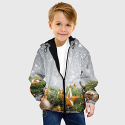 Куртка с капюшоном детская Новогодняя ель, цвет: 3D-черный — фото 2