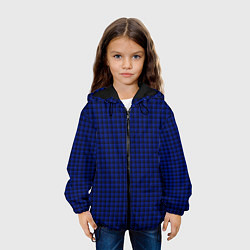 Куртка с капюшоном детская Паттерн объёмные квадраты тёмно-синий, цвет: 3D-черный — фото 2