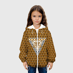 Куртка с капюшоном детская Жёлтые и чёрные треугольники, цвет: 3D-белый — фото 2