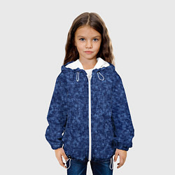 Куртка с капюшоном детская Джинсовый цвет текстура, цвет: 3D-белый — фото 2