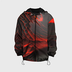 Куртка с капюшоном детская Красная сеть на чёрном фоне, цвет: 3D-черный