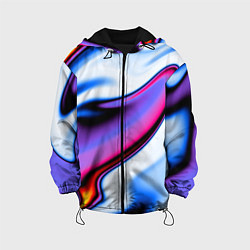 Куртка с капюшоном детская Яркая цветная волна, цвет: 3D-черный