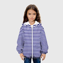 Куртка с капюшоном детская Тельняшка моряка, цвет: 3D-белый — фото 2