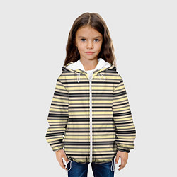 Куртка с капюшоном детская Полосатый жёлто-серый, цвет: 3D-белый — фото 2