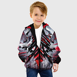 Куртка с капюшоном детская Разлом в стене, цвет: 3D-черный — фото 2