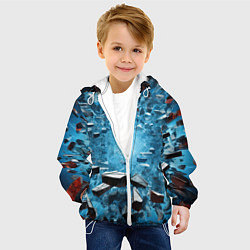 Куртка с капюшоном детская Взрыв мелких плит, цвет: 3D-белый — фото 2