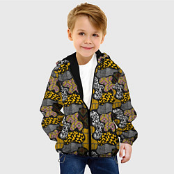 Куртка с капюшоном детская Abstract pattern, цвет: 3D-черный — фото 2