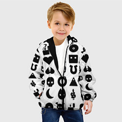 Куртка с капюшоном детская Love death robots pattern white, цвет: 3D-черный — фото 2