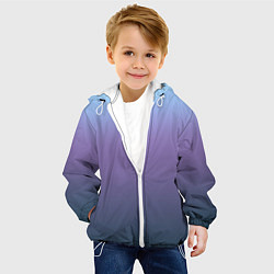 Куртка с капюшоном детская Градиент голубой фиолетовый синий, цвет: 3D-белый — фото 2