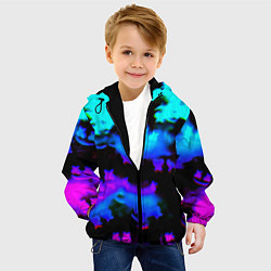 Куртка с капюшоном детская Marshmello neon space, цвет: 3D-черный — фото 2