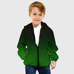 Куртка с капюшоном детская Чёрно зелёный градиент, цвет: 3D-черный — фото 2