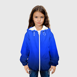 Куртка с капюшоном детская Ультрамарин градиент, цвет: 3D-белый — фото 2